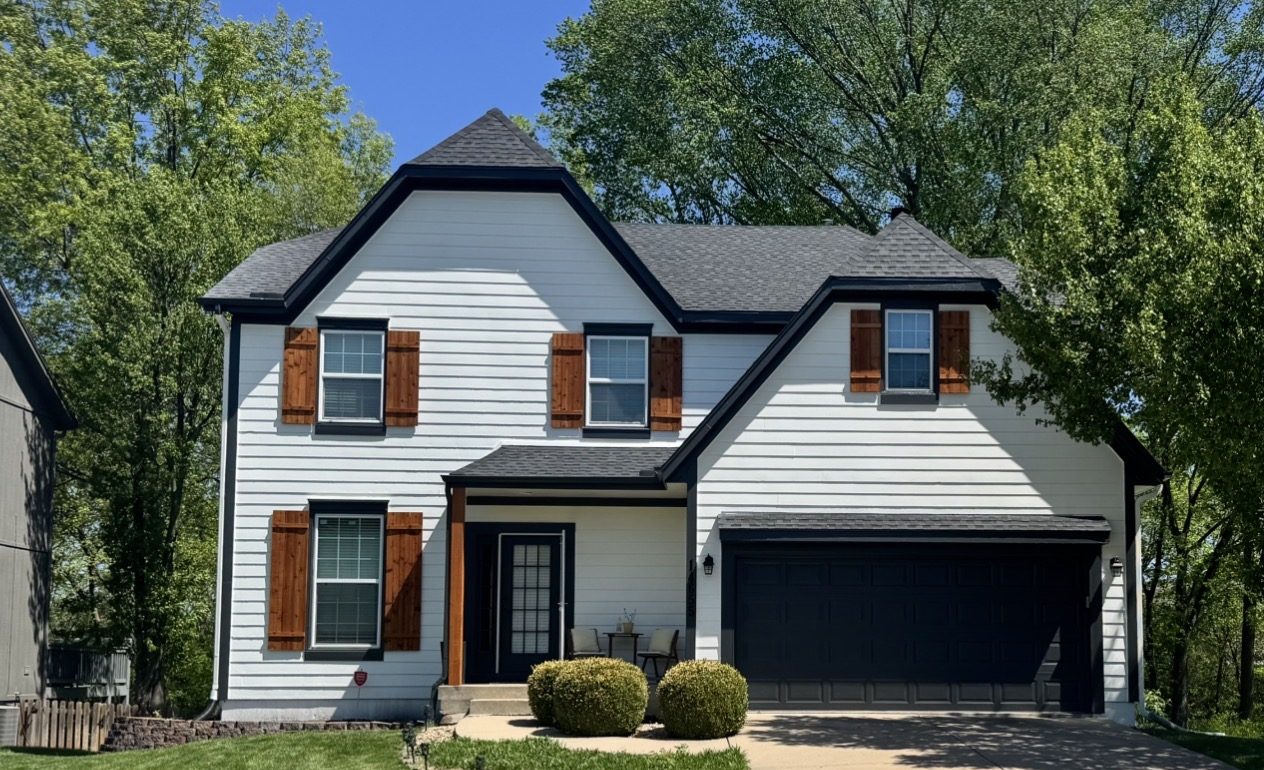 New Column and Cedar Shutters Holm Painting Overland Park